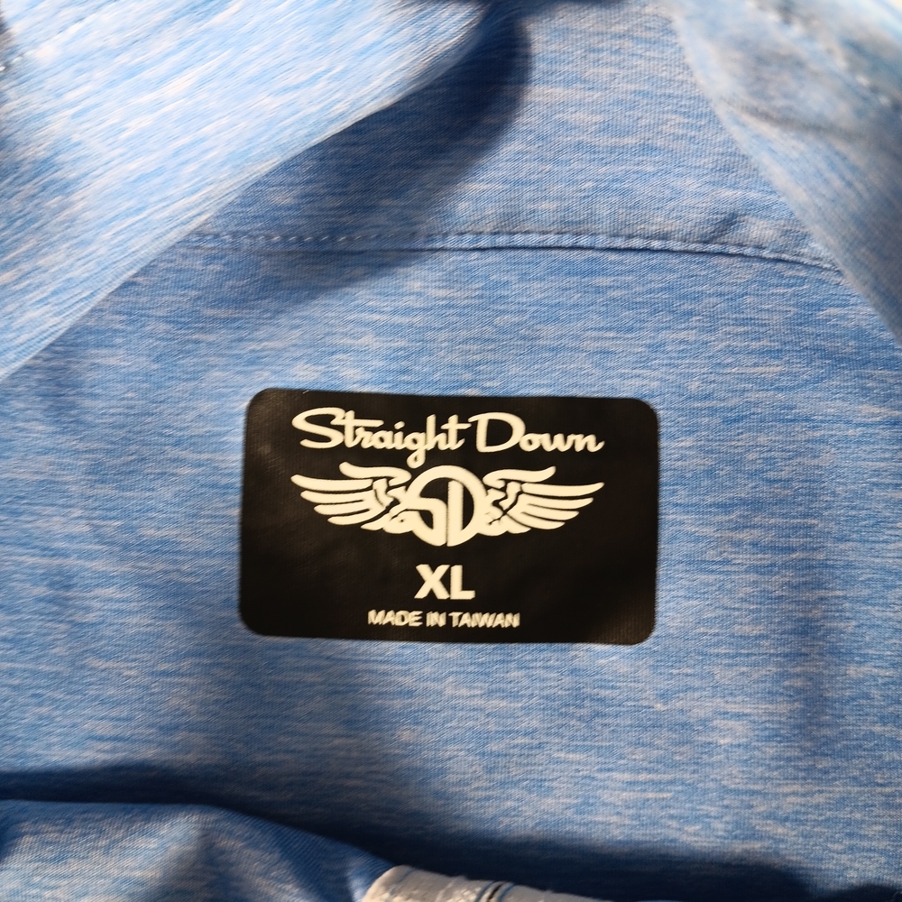 Straight Down Pullover Mens XL Blue Crusher Quarter Zip Golf Performance - Picture 2 of 12